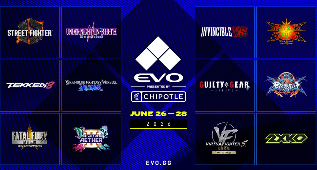 EVO日本2026格斗大赛参赛游戏揭晓 明年5月热血开战