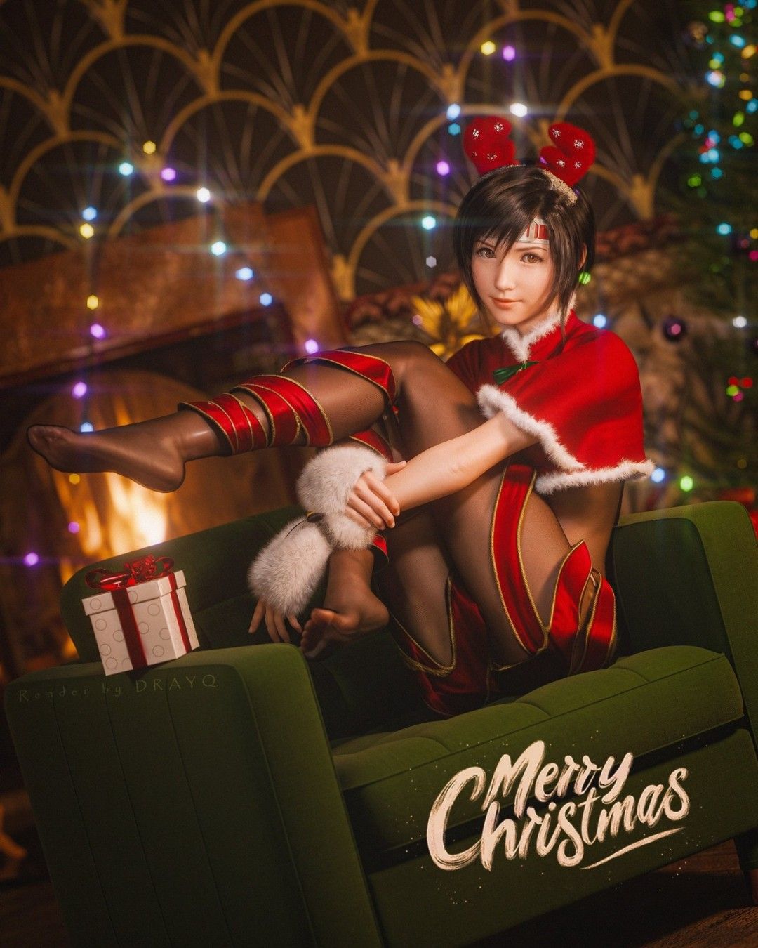 3D大神最新力作《最终幻想7：重制版》尤菲萌图 小麋鹿造型可爱暴击