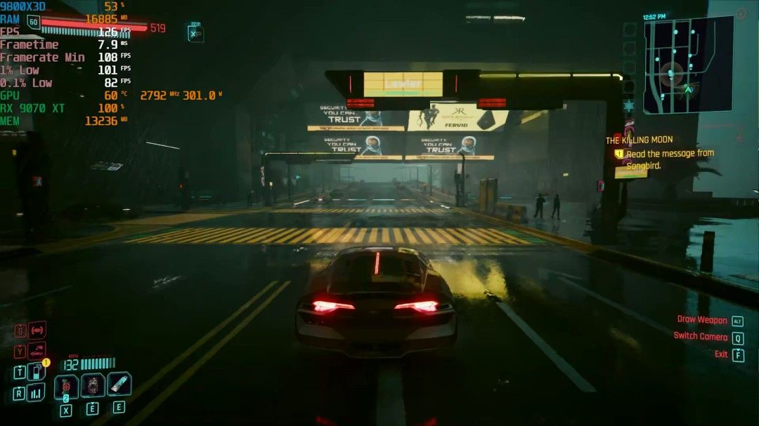 《赛博朋克2077》FSR Redstone画质测试：性能显著提升