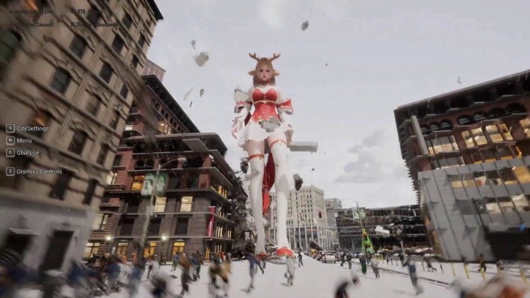 《女巨人游乐场》圣诞新装登场！白袜红高跟狂暴践踏都市