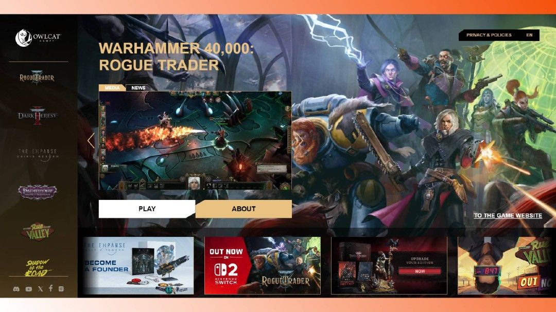 战锤40K-行商浪人开发商推出专属游戏启动器