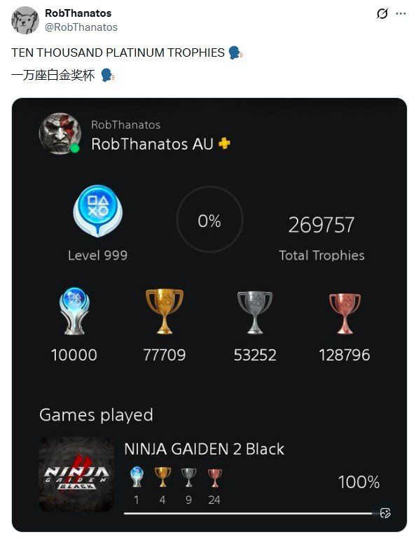 玩家狂晒1万白金奖杯成就截图-游戏精英主义引爆争议