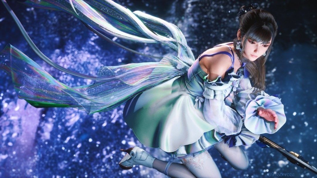 粉色连体服翘臀超吸睛-国外博主《剑星》伊芙绝美3D图