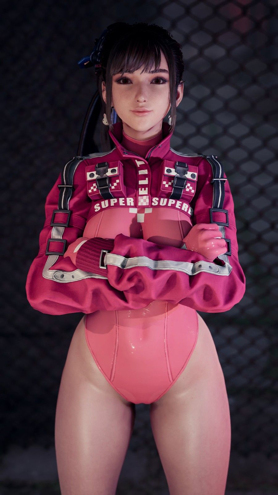 粉色连体服翘臀超吸睛-国外博主《剑星》伊芙绝美3D图