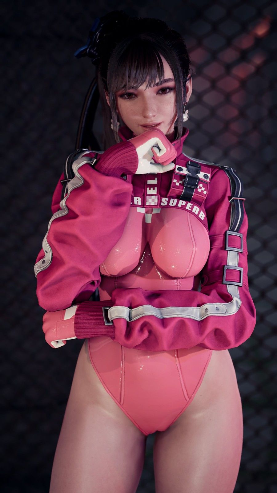 粉色连体服翘臀超吸睛-国外博主《剑星》伊芙绝美3D图