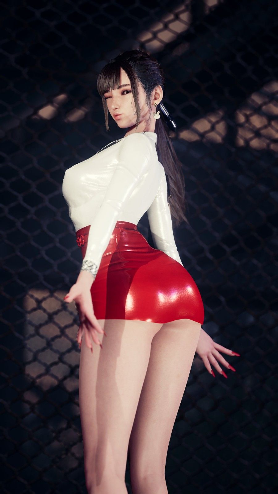 粉色连体服翘臀超吸睛-国外博主《剑星》伊芙绝美3D图