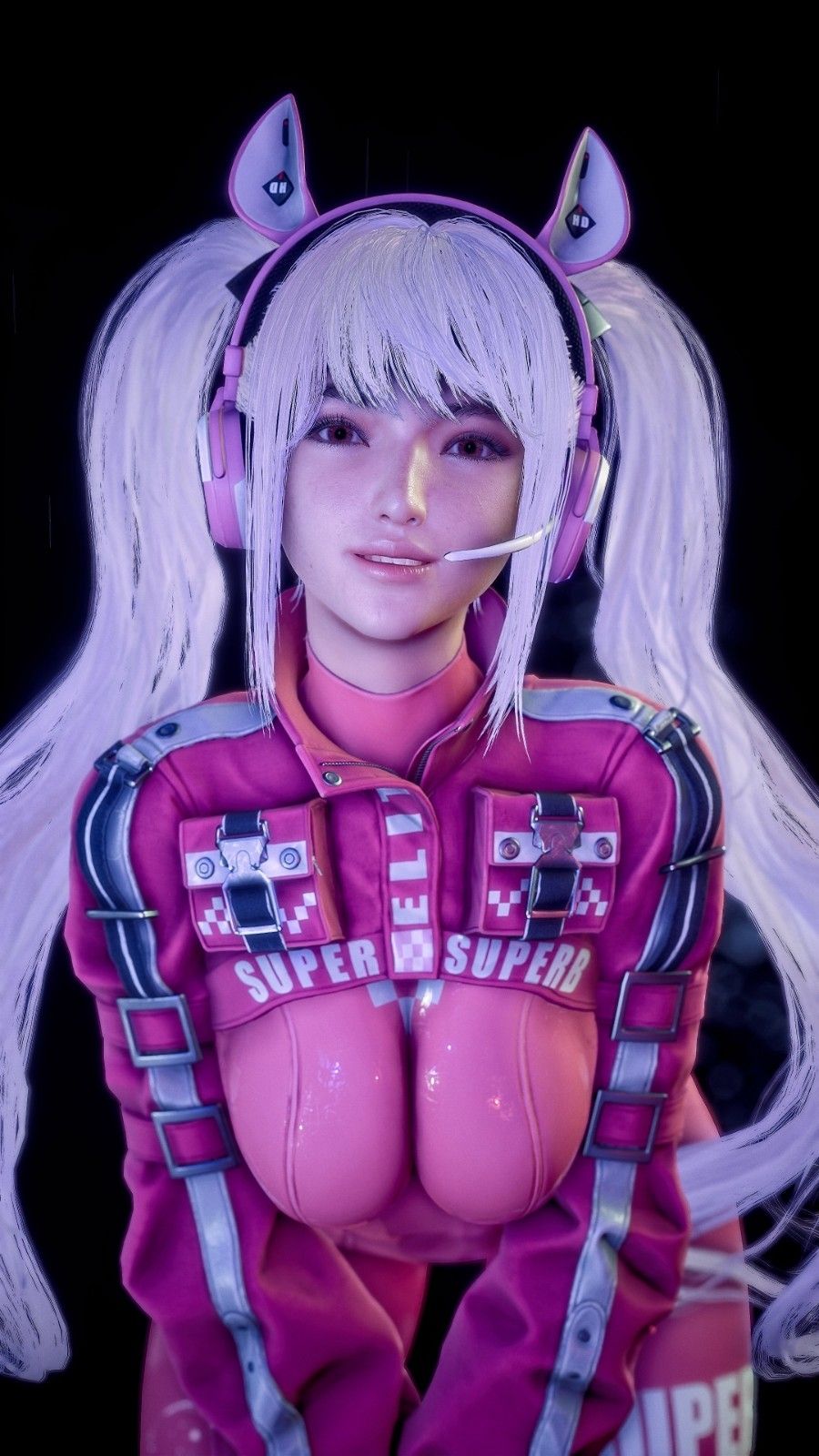 粉色连体服翘臀超吸睛-国外博主《剑星》伊芙绝美3D图