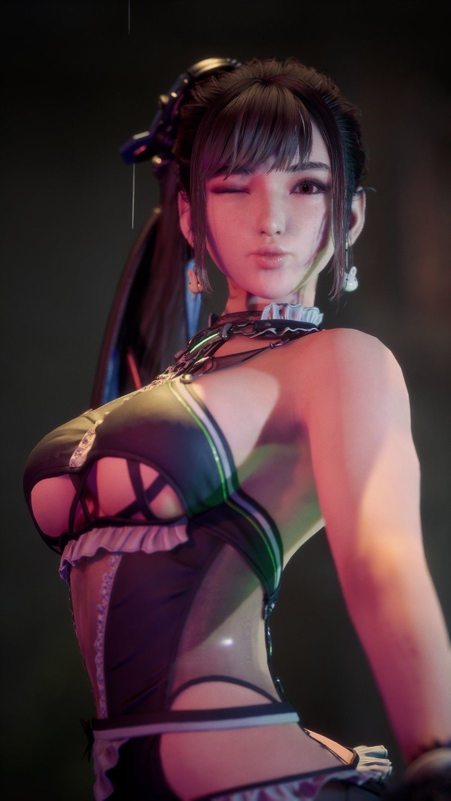 粉色连体服翘臀超吸睛-国外博主《剑星》伊芙绝美3D图