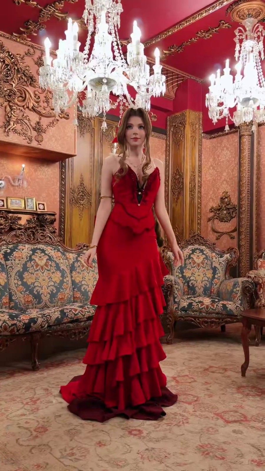 艾什莉体模神还原《最终幻想》爱丽丝-顶级身材完美诠释优雅魅力