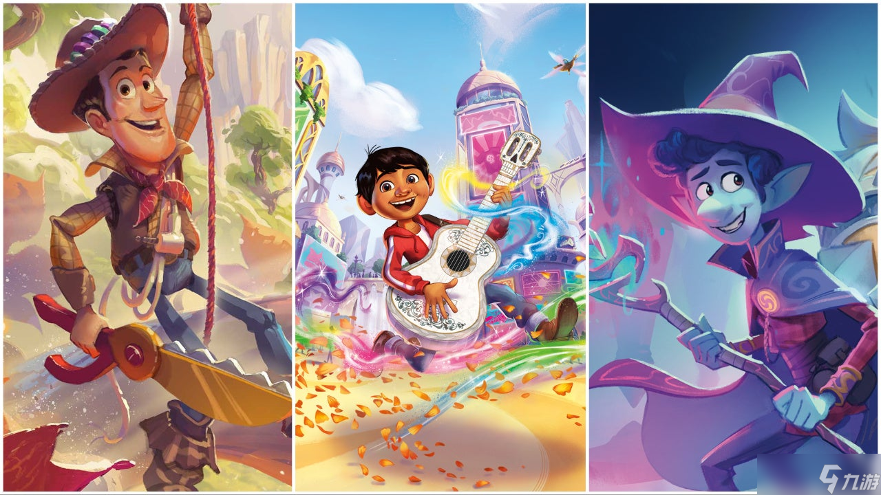 迪士尼 Lorcana Wilds Unknown 特别预告 所有公布内容 包括《玩具总动员》 《勇敢传说》 《超人总动员》 《怪兽电力公司》 《寻梦环游记》和《向前冲》卡牌