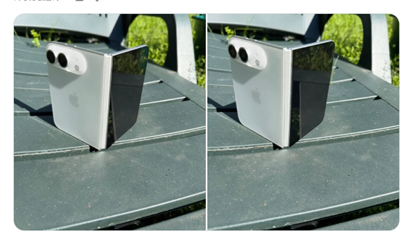 月发布！苹果首款折叠手机iPhone Ultra白色版机模亮相：折痕明显